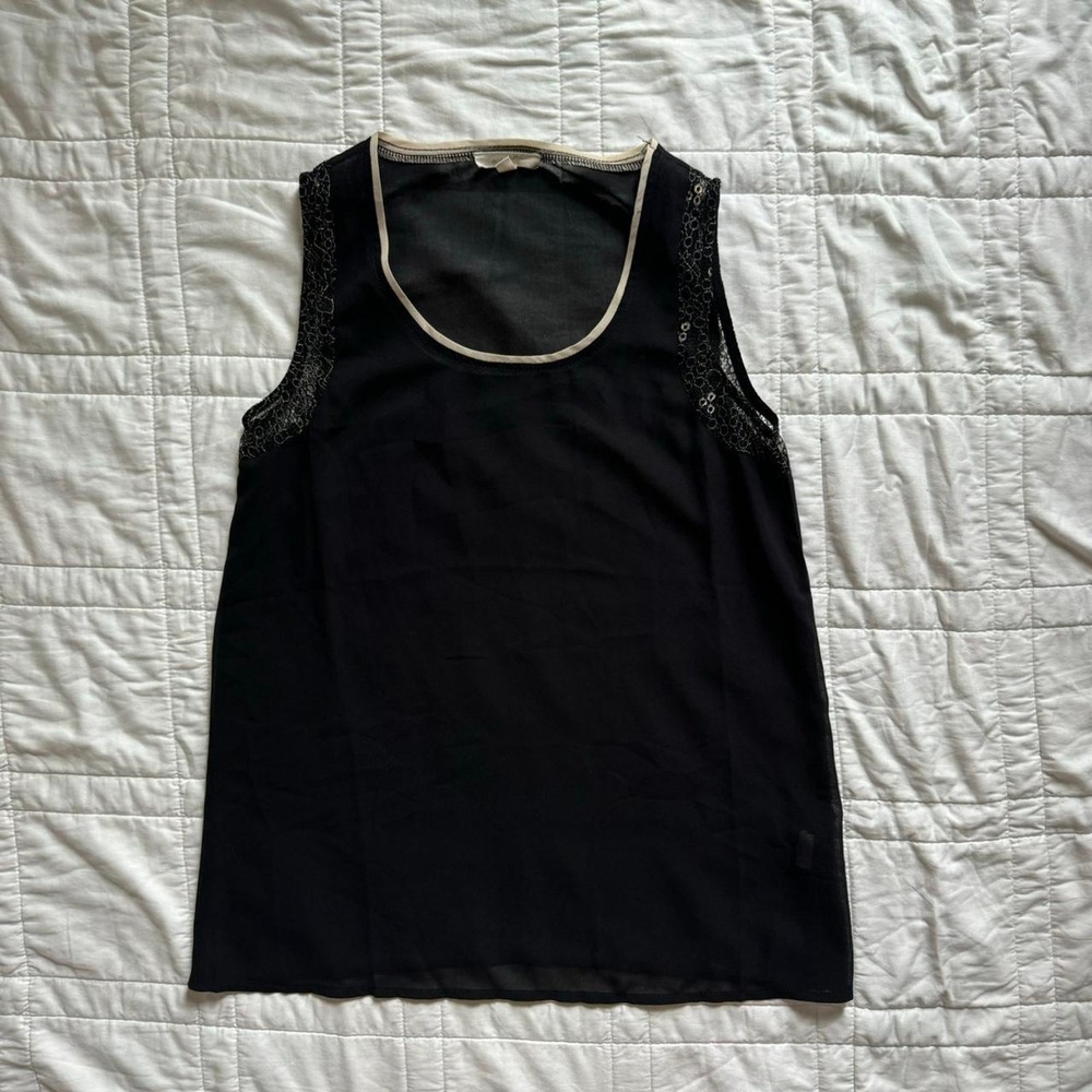 Mystree womens small dainty sheer black sleeveless top whimsigoth fairy